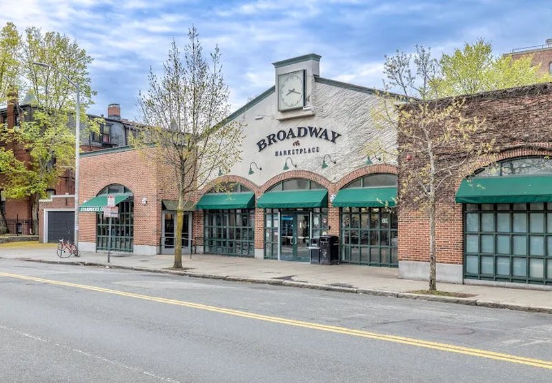 Broadway Marketplace storefront in Cambridge, Massachusetts
